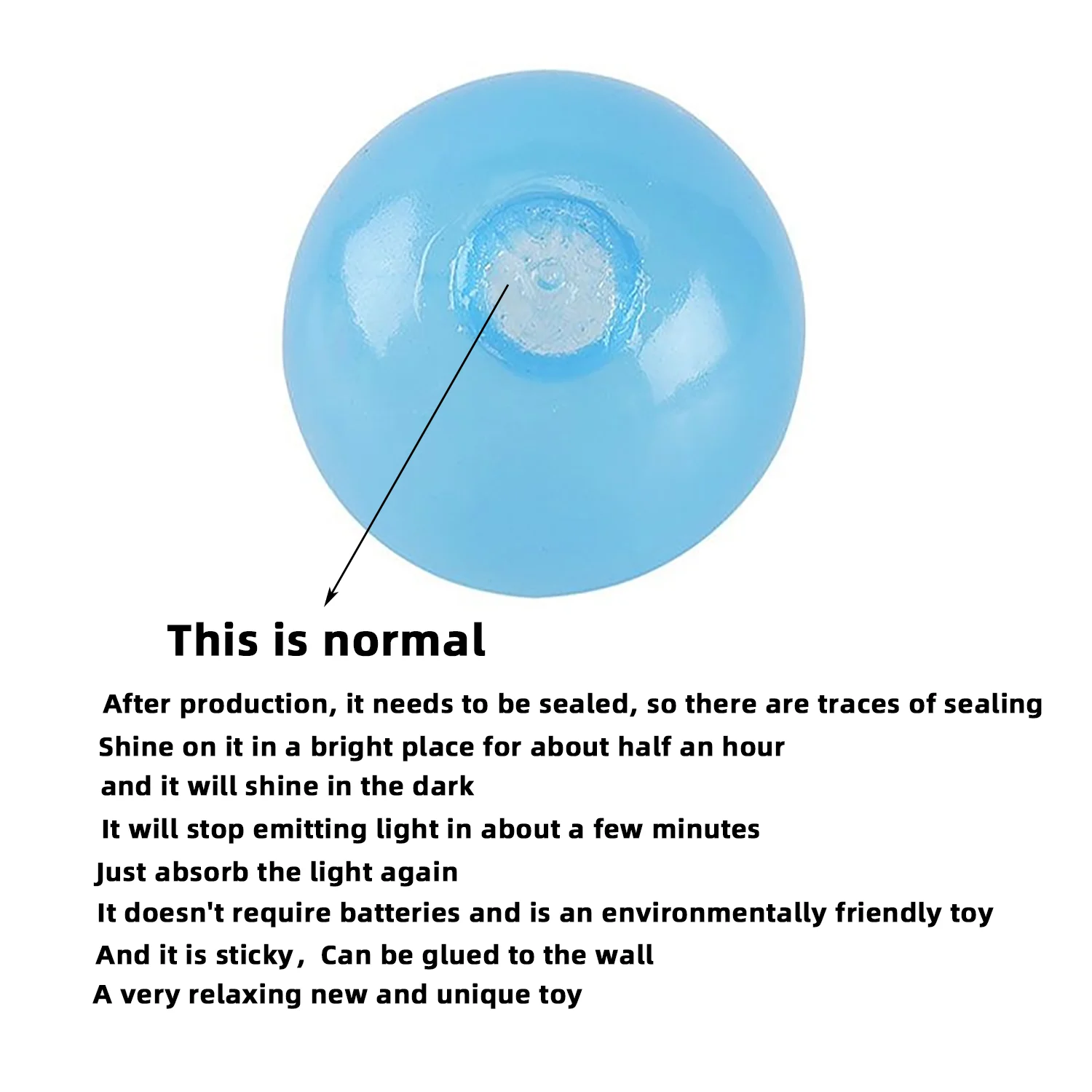 Luminous sticky target ball, wall ball, pressure relief ball, TPR interactive suction top ball, dart sticky ball, random color