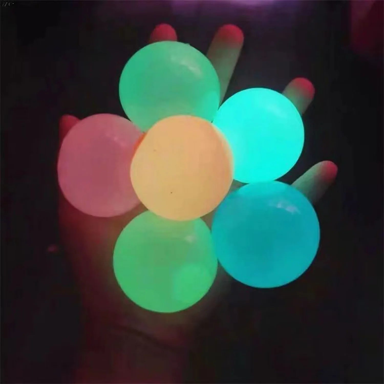 Luminous sticky target ball, wall ball, pressure relief ball, TPR interactive suction top ball, dart sticky ball, random color
